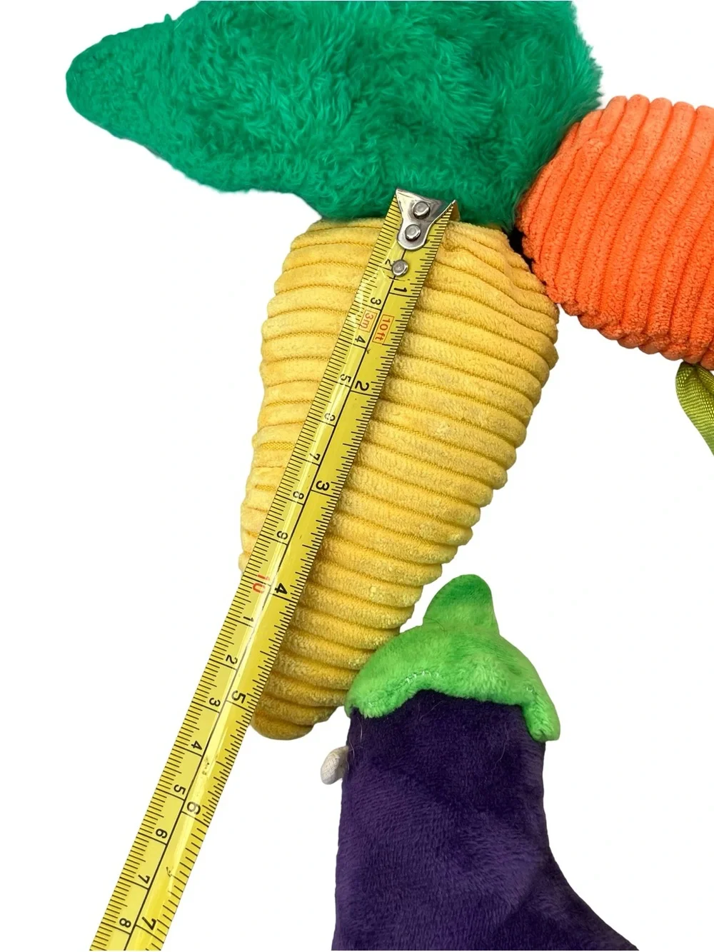 Bark Box Roots Crew Carrots & Double Trouble Veggies Egg Plant Corn M/L Dog Toys